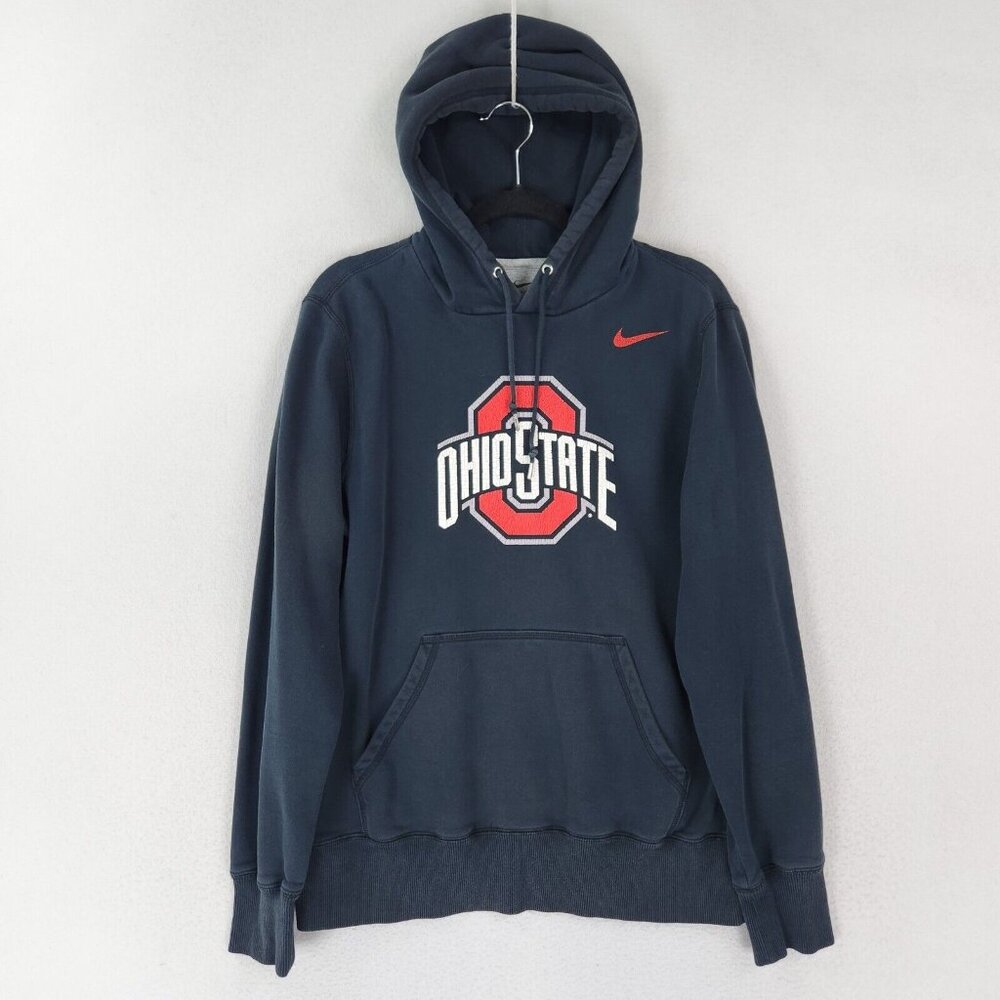 Ohio State Sweater Mens Medium Faded Black Nike Hoodie Swoosh Casual Pullover